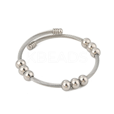 304 Stainless Steel Cuff Bangles for Women BJEW-Z087-11P-1