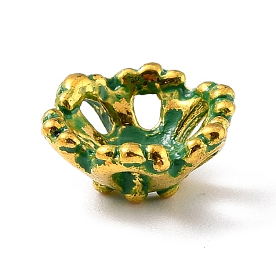 Tibetan Style Alloy Bead Caps PALLOY-C154-36GGP-1