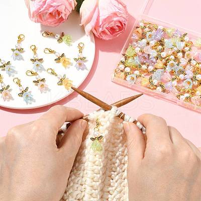 70Pcs 7 Style Acrylic & Alloy Pendant Decorations HJEW-FS00066-1