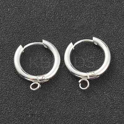 201 Stainless Steel Huggie Hoop Earring Findings STAS-P283-01D-S-1