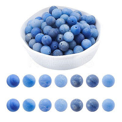 Dyed & Heated Natural Blue Aventurine Beads Strands G-AR0001-54-1