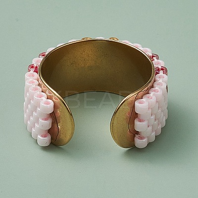 Glass Seed Beads Cuff Rings RJEW-MZ00016-02-1