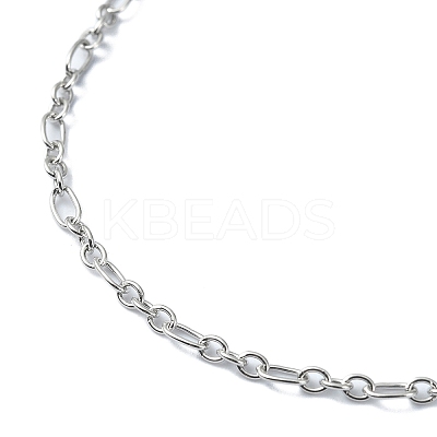 Non-Tarnish 316 Surgical Stainless Steel Figaro Chain Bracelets for Women BJEW-D023-03P-1
