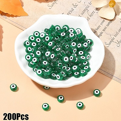200Pcs Transparent Acrylic Beads TACR-YW0002-08F-1