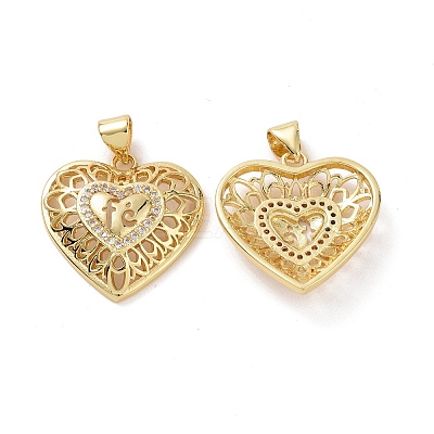 Brass Cubic Zirconia Pendants KK-G453-18G-1