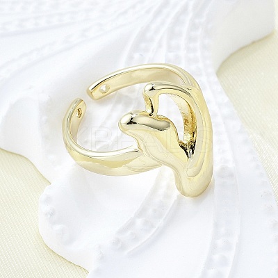 Brass Cuff Rings for Women RJEW-G347-16G-1