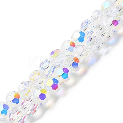 Transparent Electroplate Glass Beads Strands GLAA-Q099-J01-10-1