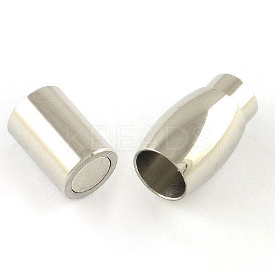 Tarnish Resistant Smooth Surface 316 Surgical Stainless Steel Magnetic Clasps with Glue-in Ends STAS-R074-20-1