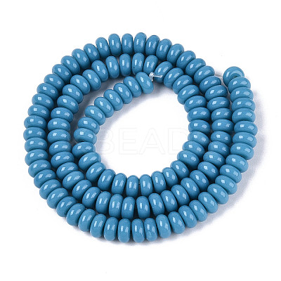 Electroplate Opaque Solid Color Glass Beads Strands GLAA-T025-6mm-18-1