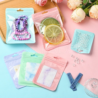 100Pcs 5 Styles Macaron Color Plastic Yin-yang Resealable Bags OPP-YW0001-06A-1