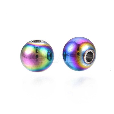 Rack Plating Rainbow Color 304 Stainless Steel Beads STAS-S119-081C-01-1