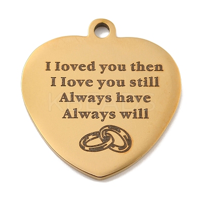 Valentine's Day PVD Vacuum Plating 201 Stainless Steel Pendants STAS-L079-24G-03-1