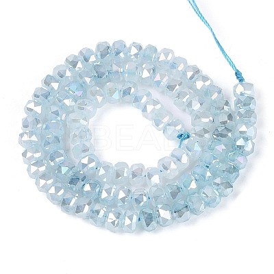 Anti-Tarnish Electroplate Glass Imitation Jade Beads Strands EGLA-T029-6mm-13C-1