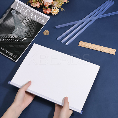 Transparent Plastic File Folders Organizer Sliding Bar FIND-WH0290-06B-1