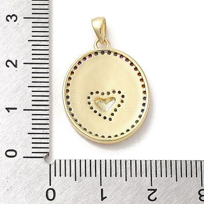 Brass Micro Pave Cubic Zirconia Pendants KK-E091-10G-1