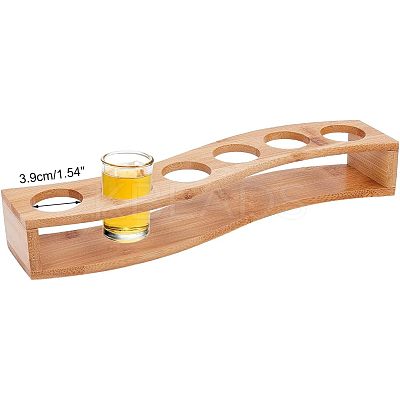 6-Hole Bamboo Glass Holder Display Racks ODIS-WH0025-71-1