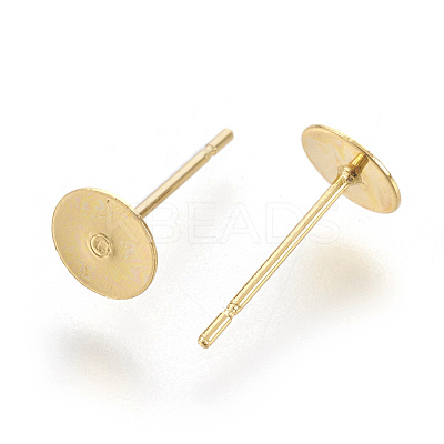 202 Stainless Steel Stud Earring Findings STAS-F186-01G-6mm-1