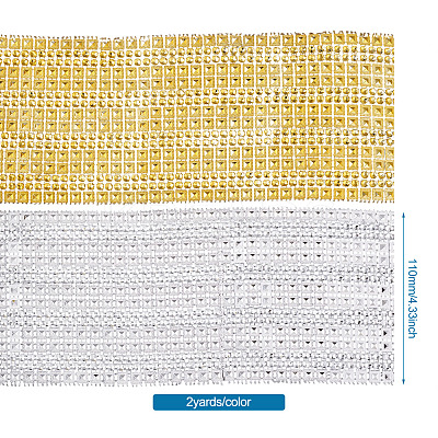 16 Rows Plastic Diamond Mesh Wrap Roll Rhinestone Crystal Ribbon Cake Wedding Decoration DIY-TA0008-45-1