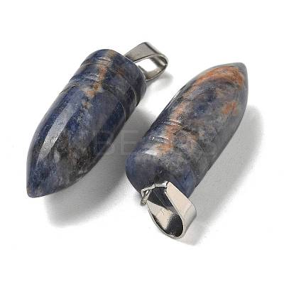 Natural Sodalite Pointed Pendants G-B127-18P-10-1