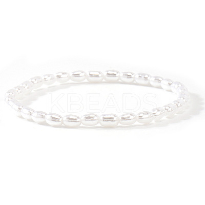 Elegant Imitation Pearl Rice Beaded Stretch Bracelets for Women JW5778-3-1