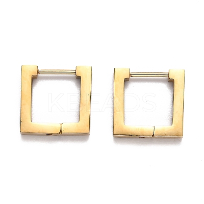 304 Stainless Steel Square Huggie Hoop Earrings STAS-J033-09B-G-1
