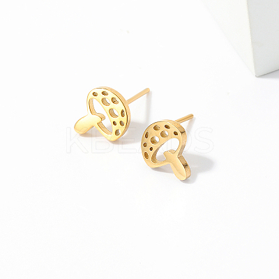 Elegant Mushroom 201 Stainless Steel Stud Earrings UQ0221-1