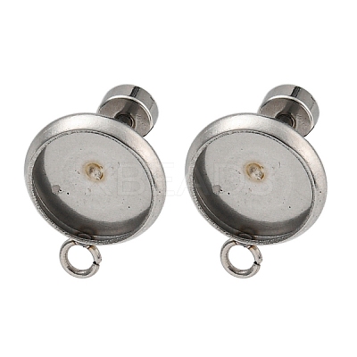 Tarnish Resistant 201 Stainless Steel Stud Earrings Findings STAS-K279-01B-P-1