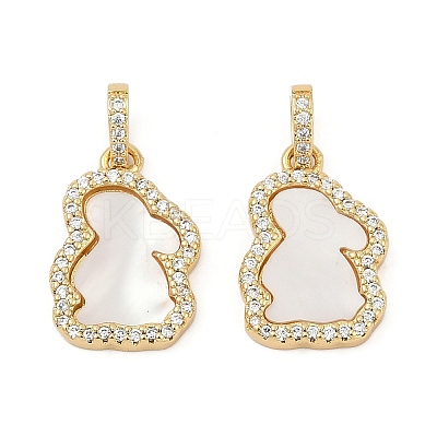 Brass Micro Pave Cubic Zirconia Pendants KK-U058-20G-1