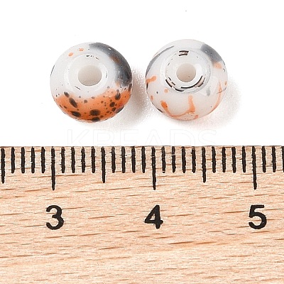 Opaque Spray Painted Glass Beads X1-GLAA-G118-01Q-1
