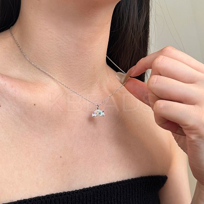 Rainbow 925 Sterling Silver Micro Pave Cubic Zirconia Pendant Necklaces for Women NJEW-F338-06P-1