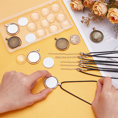 DIY Heat Transfer Alloy Pendant Necklace Making Kits DIY-UN0007-13-1