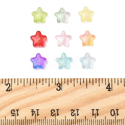120Pcs 9 Colors Transparent Spray Painted Glass Beads GLAA-FS0002-13-1