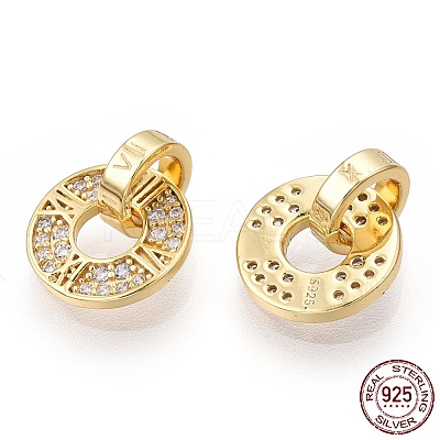 925 Sterling Silver Micro Pave Cubic Zirconia Charms STER-T004-25G-1