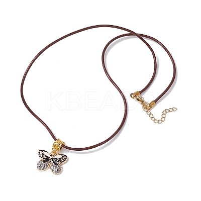 Alloy Enamel Butterfly Pendant Necklaces NJEW-JN04580-04-1