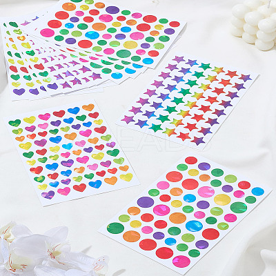 15 Sheets 3 Styles Holographic PVC Waterproof Self Adhesive Laser Stickers DIY-LP0003-80-1