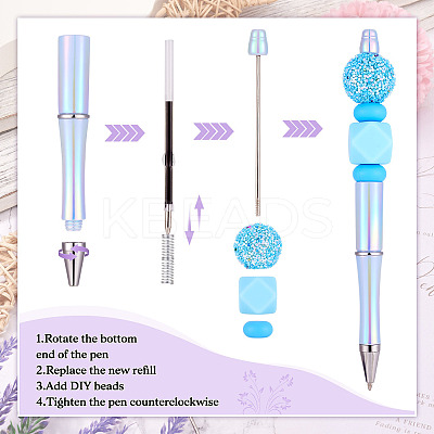 5Pcs Plastic Beadable Pens AJEW-TA0001-76B-1