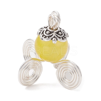 Imitation Jade Glass Bead Pendants PALLOY-JF02378-04-1