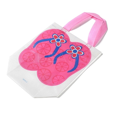 Summer Beach Theme Printed Flip Flops Non-Woven Reusable Folding Gift Bags with Handle LS-ABAG-F009-E03-1