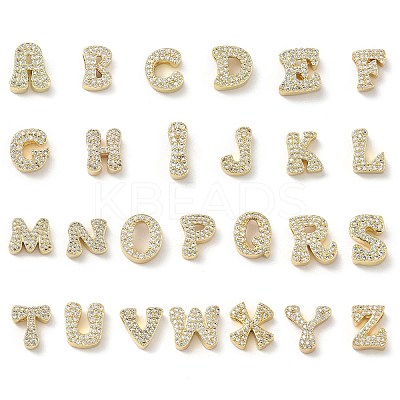 Brass Micro Pave Cubic Zirconia Charms KK-I382-06G-1