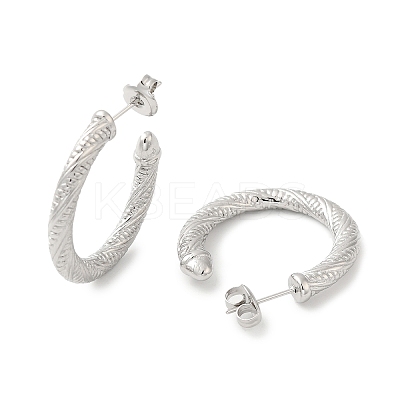 Non-Tarnish 304 Stainless Steel Ring Stud Earrings EJEW-G364-05P-1