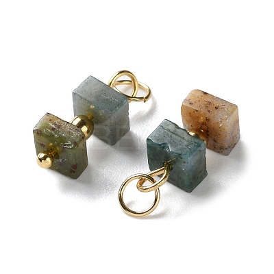 Natural Indian Agate Cuboid Beaded Pendants STAS-C120-02G-03-1