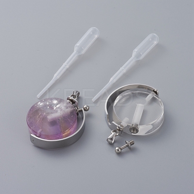 Rotatable Natural Quartz Perfume Bottle Pendants G-M362-01P-1