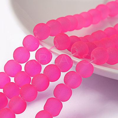 Baking Paint Transparent Glass Bead Strands GLAA-S031-6mm-35-1