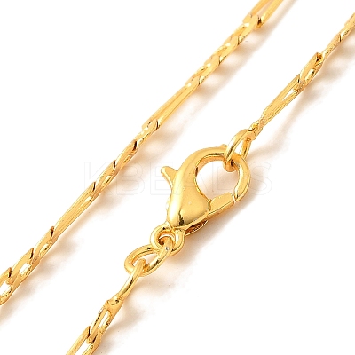 2mm Rack Plating Brass Figaro Chain Necklaces for Women Men MAK-L044-34G-1