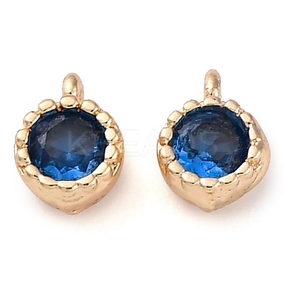 Brass Micro Pave Cubic Zirconia Charms KK-Z089-11KCG-02-1
