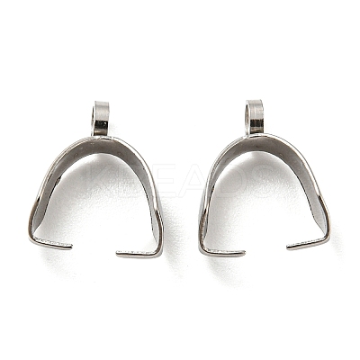 Non-Tarnish 201 Stainless Steel Pendant Pinch Bails STAS-Q310-02P-1