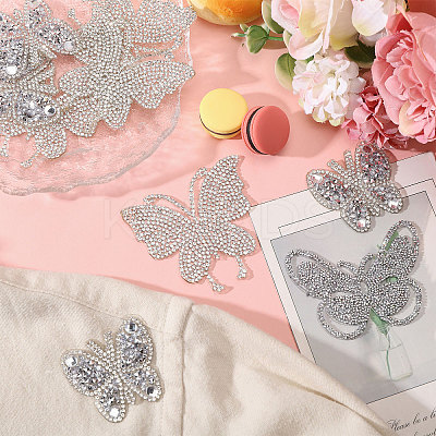 18Pcs 3 Styles Butterfly Hotfix Rhinestone Appliques DIY-CA0007-62-1