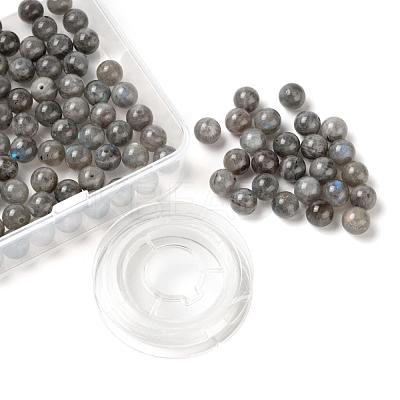 100Pcs 8mm Grade AA Natural  Labradorite Round Beads DIY-LS0002-58-1