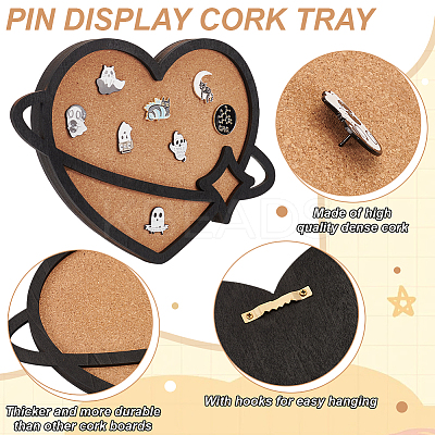 Wood Wall Jewelry Display Cork Tray AJEW-WH0348-466C-1
