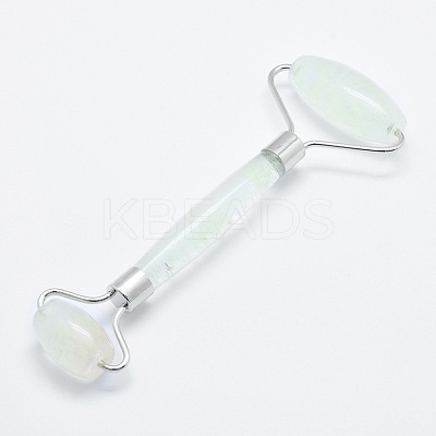 Green Watermelon Stone Glass Brass Face Massager MRMJ-G008-11P-1